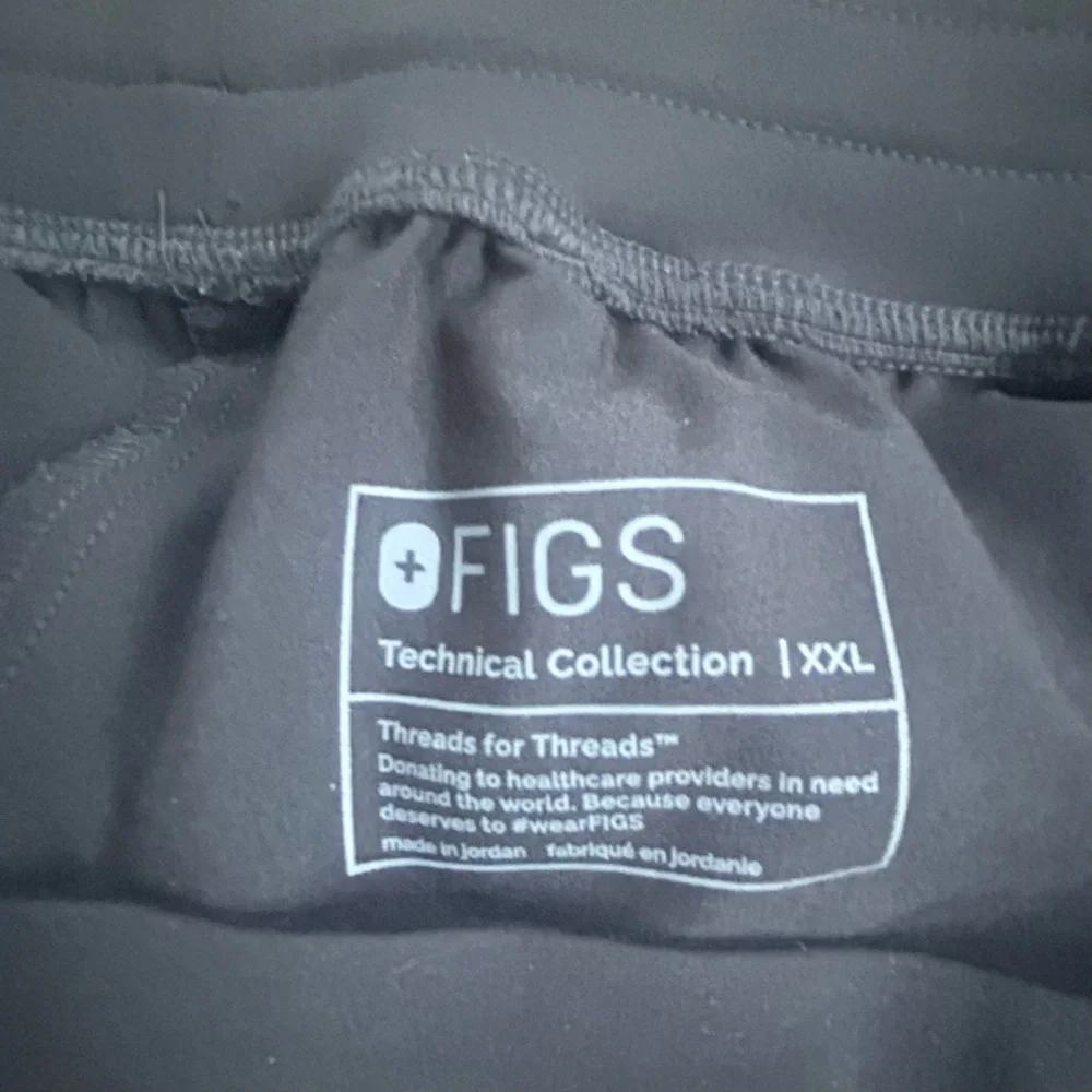 Figs Black Jogger Pants with White Drawstring